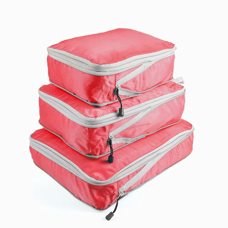 Travel Storage Bag Compressible Packing Portable With Luggage Organizer Cubes Foldable Waterproof Travel Suitcase Nylon Handbag