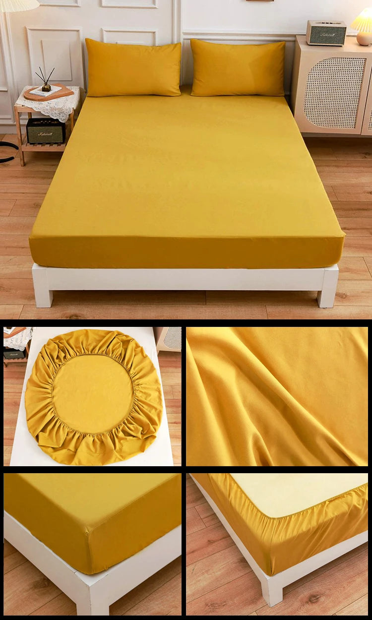 Kuup High Quality Fitted Sheet 90/180/150x200 Cm Mattress Cover Elastic Band Bed Sheet Queen King Size No Pillowcases Included