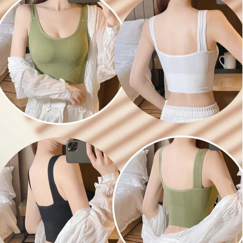 1/2/4Pcs Fitness Top Women Seamless Yoga Bra Sports Bra Anti-Sweat Shockproof Crop Top Push Up Sport Bra Gym Workout Top