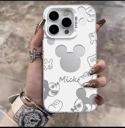 For Disneys Mickeys Minnies Mouses Back Shadow Phone Case For iPhone 16 15 14 13 12 11 Pro Max Plus Back Cover