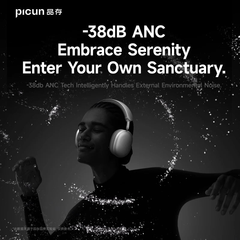 Picun F8 Pro ANC Wireless Headphones 3D Spatial Audio Head Tracking -52dB ANC HIFI Bluetooth Headset ENC HD Mic Low-Latency APP