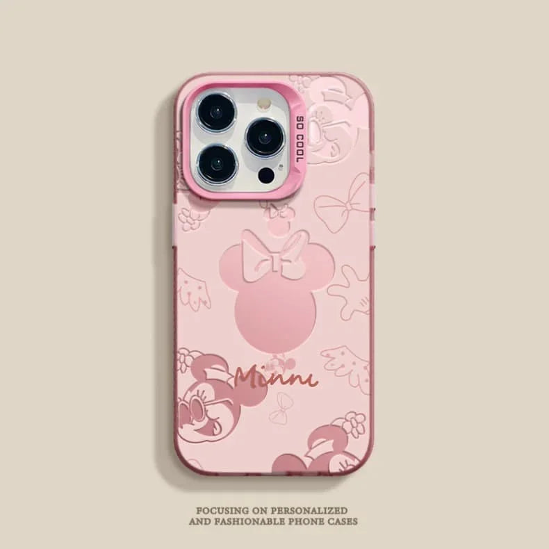 For Disneys Mickeys Minnies Mouses Back Shadow Phone Case For iPhone 16 15 14 13 12 11 Pro Max Plus Back Cover