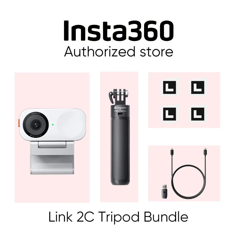 Insta360 Link 2 & Insta360 Link 2C - 4K Webcam for PC/Mac, Streaming, Video Calls, Gaming, Works with Zoom, Teams, Twitch & More