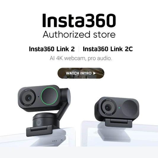 Insta360 Link 2 & Insta360 Link 2C - 4K Webcam for PC/Mac, Streaming, Video Calls, Gaming, Works with Zoom, Teams, Twitch & More