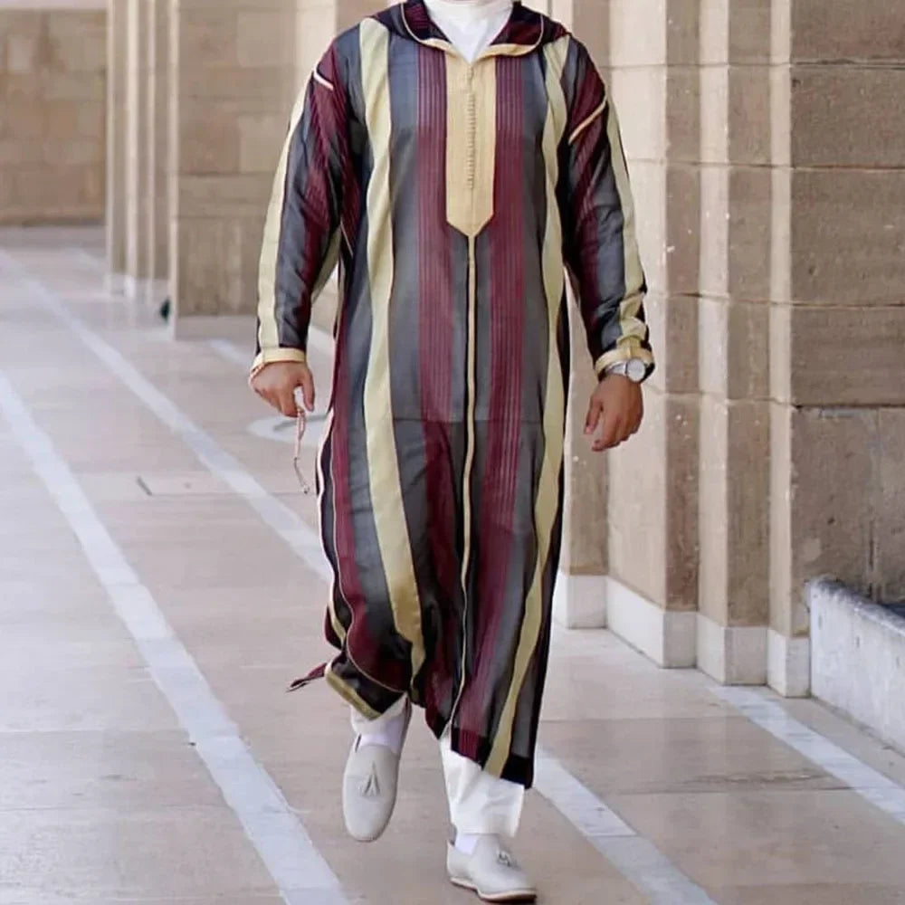 New 2024 Traditional Muslim Clothing Eid Middle East Jubba Thobe Men Thobe Arab Muslim Robes with Long Sleeves Gifts for Husband