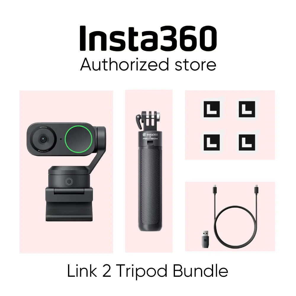 Insta360 Link 2 & Insta360 Link 2C - 4K Webcam for PC/Mac, Streaming, Video Calls, Gaming, Works with Zoom, Teams, Twitch & More