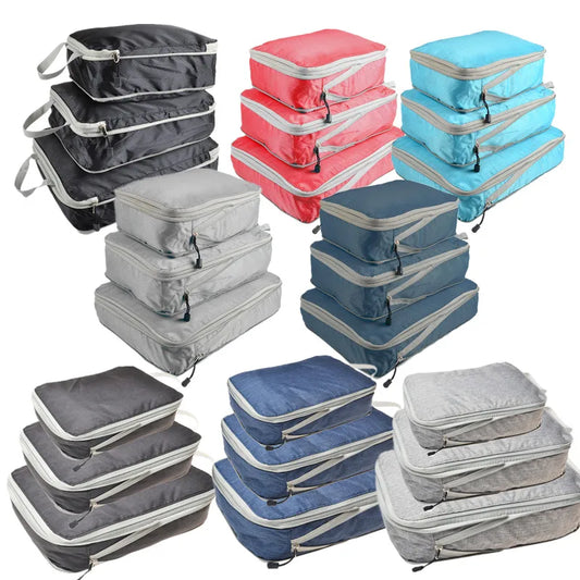 Travel Storage Bag Compressible Packing Portable With Luggage Organizer Cubes Foldable Waterproof Travel Suitcase Nylon Handbag