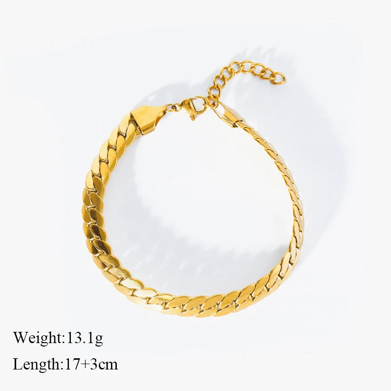 GANEMLY Trendy Gold Color Flower Heart Zircon Bracelet Bangle Stainless Steel Waterproof Jewelry For Women Party Gift pulseras