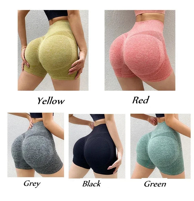 New Women Yoga Shorts High Waist Workout Shorts Fitness Yoga Lift Butt Fitness Ladies Yoga Gym Running Short Pants Sportswear