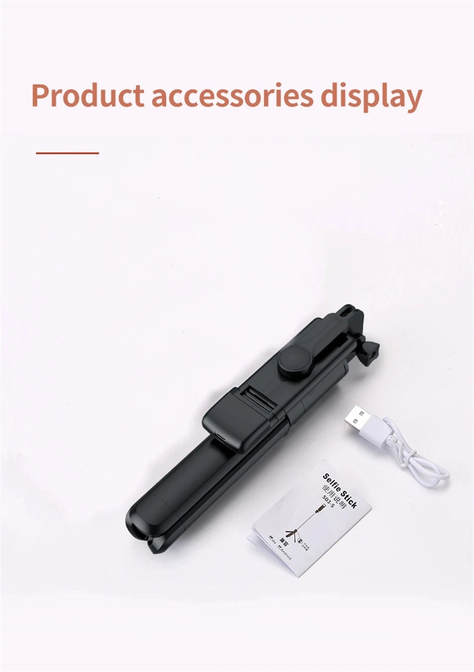 Wireless Selfie Stick Tripod Stand with Light Bluetooth Remote Extendable Tripod for iPhone Mobile Phone Tiktok Live Streaming