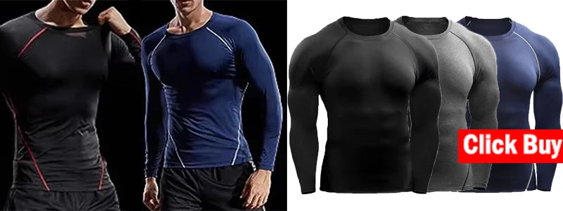 Men Running T shirt Quick Dry Bodybuilding Sport Shirt Long Sleeve Compression Top  Fitness Tight Rashgard Gym T-Shirt Men