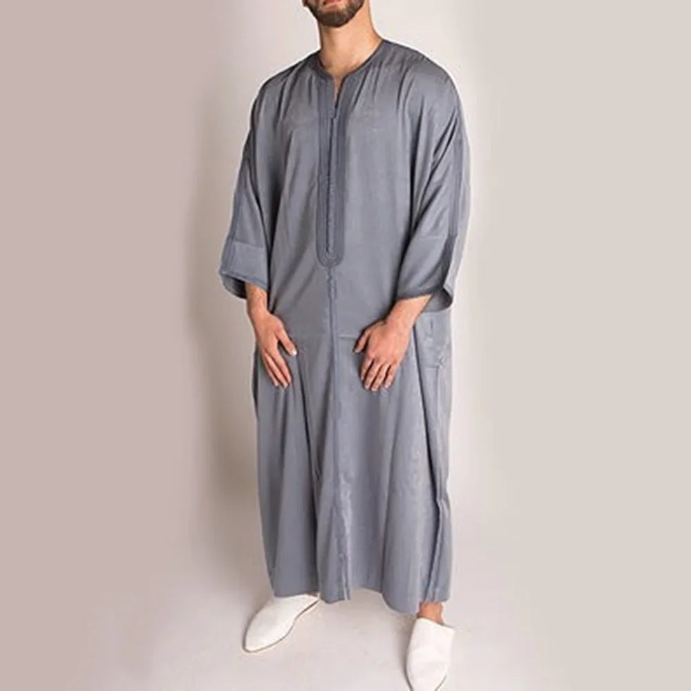 Muslim Men Clothing Kaftan Robes Pakistan Traditional Ethnic Loose Middle East Thobe Kurta Arab Abaya Turkish Dress Dubai Islam