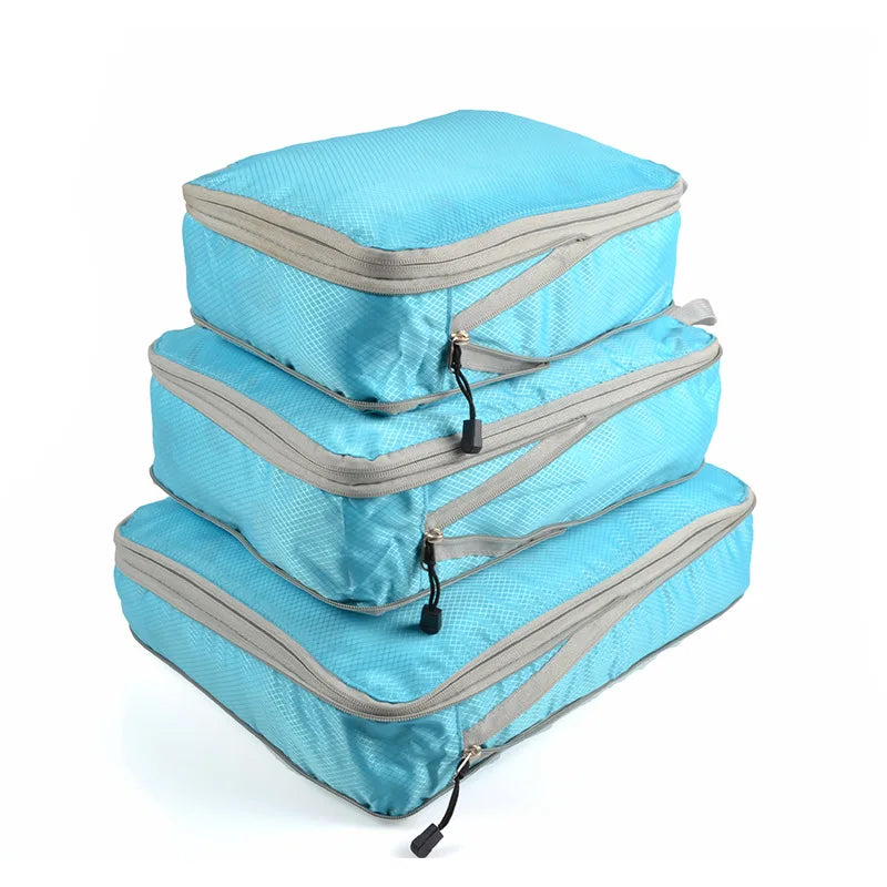 Travel Storage Bag Compressible Packing Portable With Luggage Organizer Cubes Foldable Waterproof Travel Suitcase Nylon Handbag