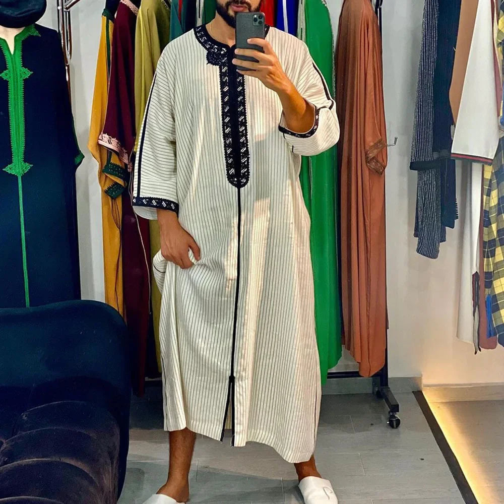 Muslim Men Clothing Kaftan Robes Pakistan Traditional Ethnic Loose Middle East Thobe Kurta Arab Abaya Turkish Dress Dubai Islam