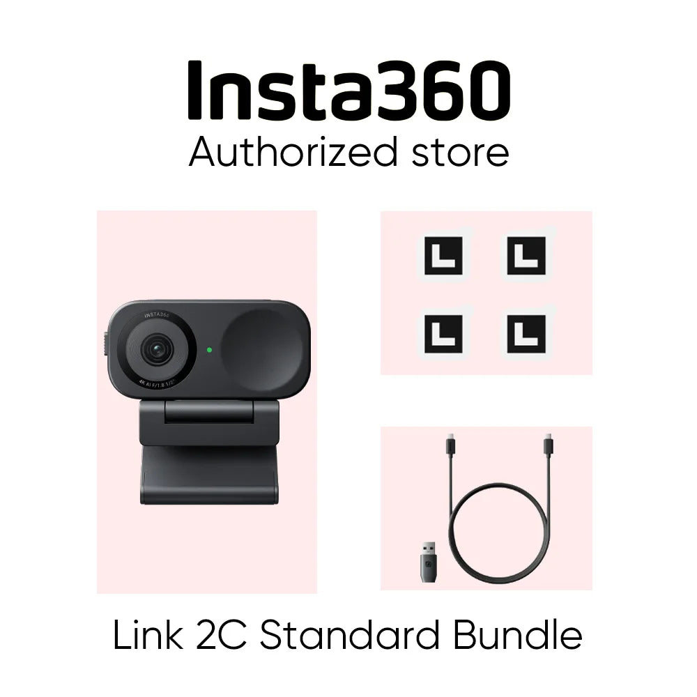 Insta360 Link 2 & Insta360 Link 2C - 4K Webcam for PC/Mac, Streaming, Video Calls, Gaming, Works with Zoom, Teams, Twitch & More