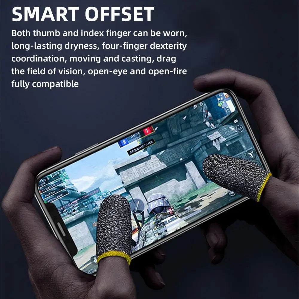 For PUBG Gaming Finger Sleeve Breathable Fingertips Sweatproof Anti-slip Fingertip Cover Thumb Gloves For Mobile Game