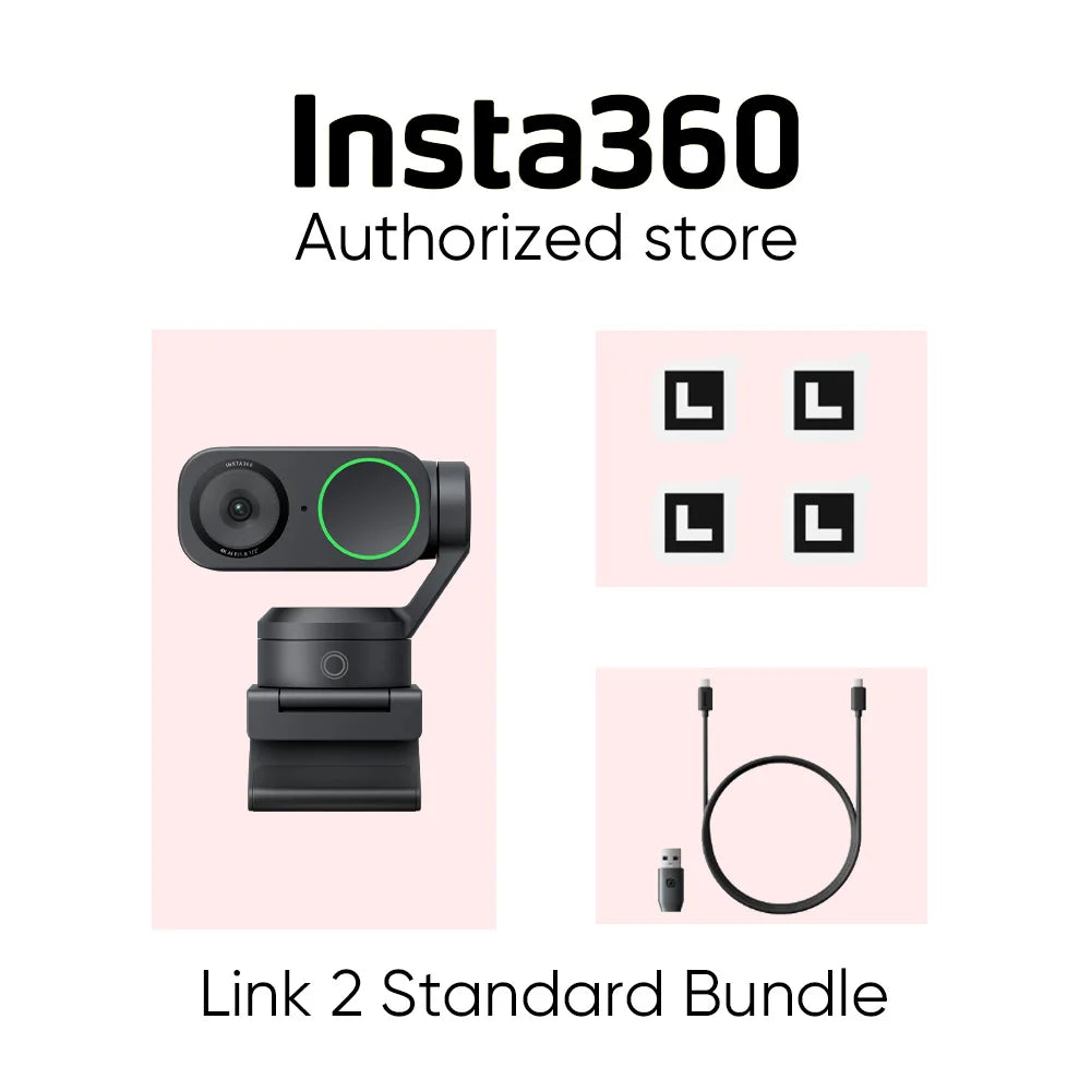 Insta360 Link 2 & Insta360 Link 2C - 4K Webcam for PC/Mac, Streaming, Video Calls, Gaming, Works with Zoom, Teams, Twitch & More