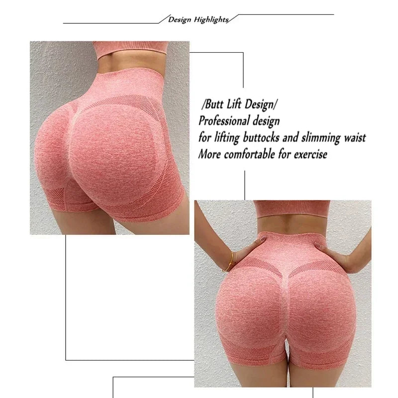 New Women Yoga Shorts High Waist Workout Shorts Fitness Yoga Lift Butt Fitness Ladies Yoga Gym Running Short Pants Sportswear