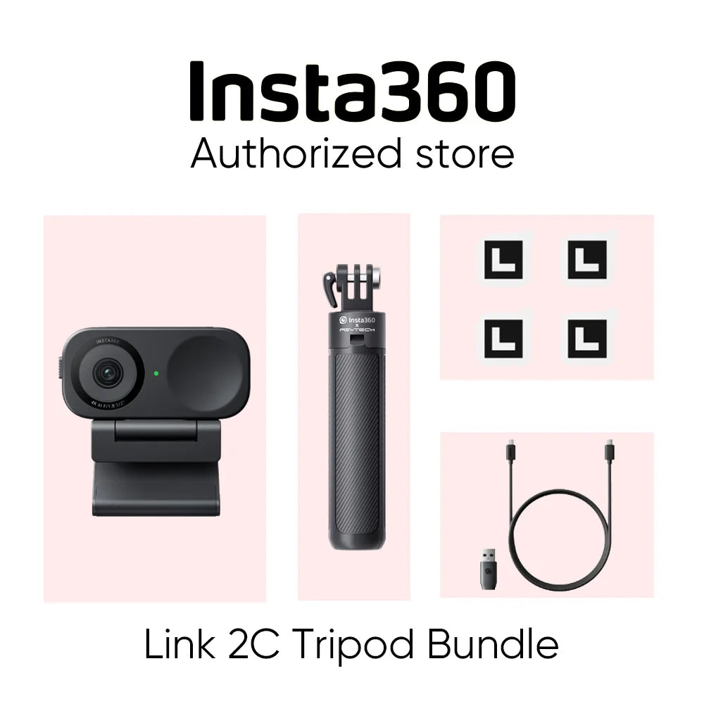 Insta360 Link 2 & Insta360 Link 2C - 4K Webcam for PC/Mac, Streaming, Video Calls, Gaming, Works with Zoom, Teams, Twitch & More