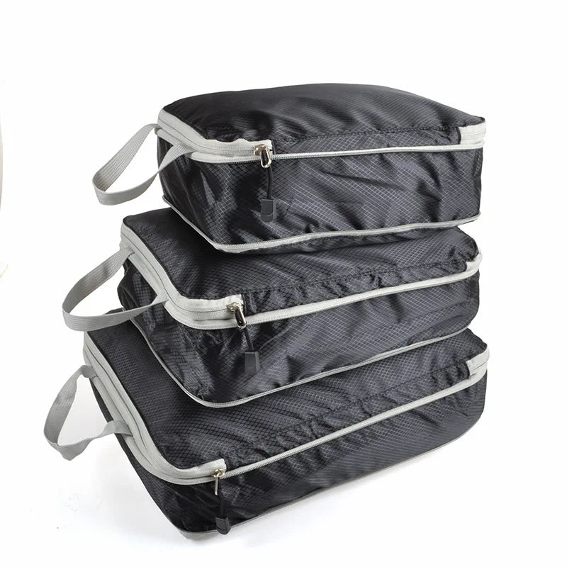 Travel Storage Bag Compressible Packing Portable With Luggage Organizer Cubes Foldable Waterproof Travel Suitcase Nylon Handbag